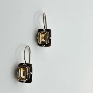 SAJEN Yellow Citrine Sterling Silver Earrings